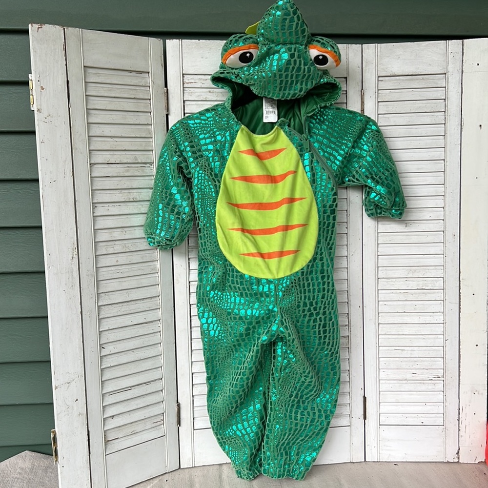 Hyde & Eek! Plush Green Chameleon Costume Toddler Size Size 2T-3T